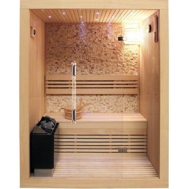 SunRay Westlake 3-Person Luxury Indoor Traditional Sauna with 4.5kW Harvia Heater